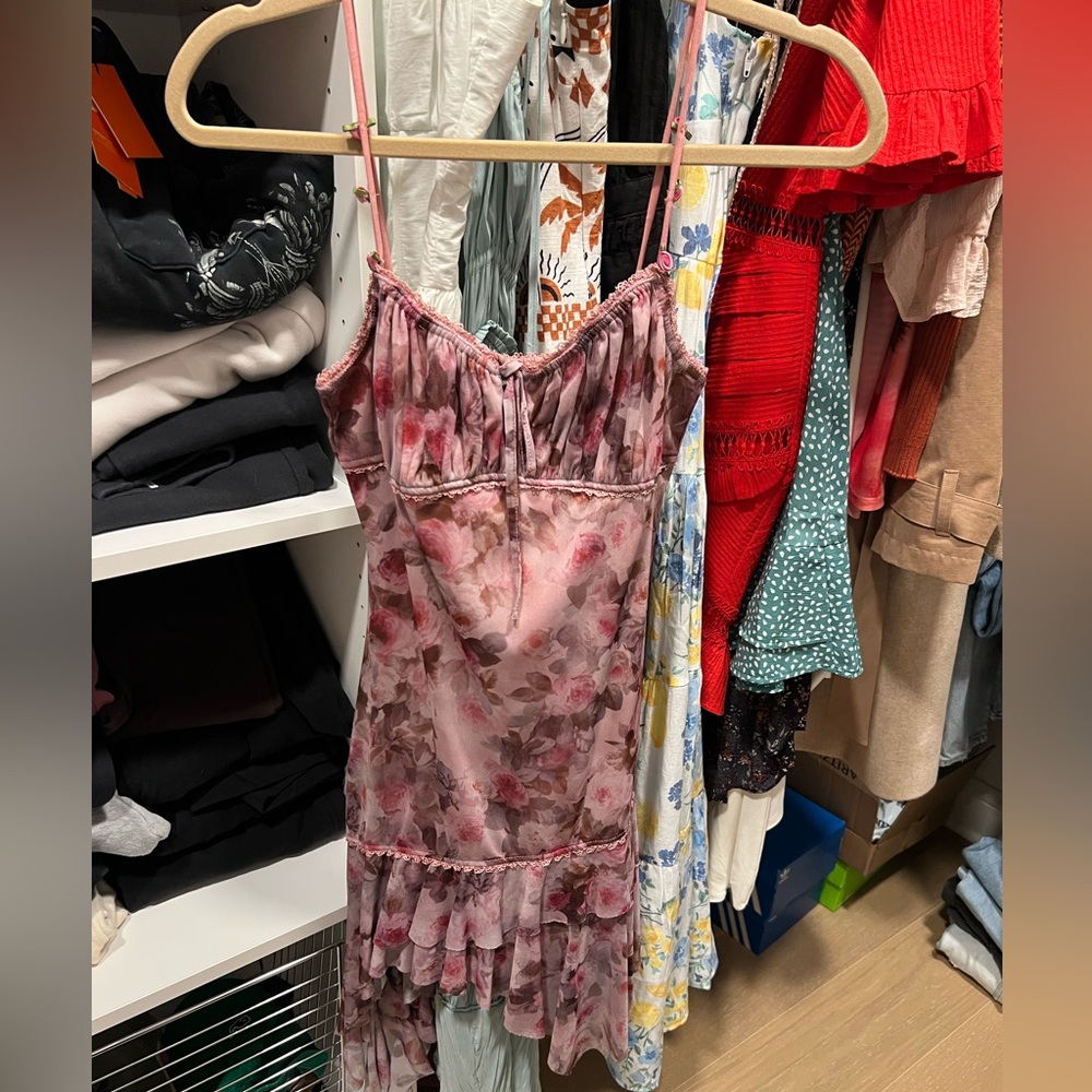 Urban Outfitters Pink Floral Mini Dress